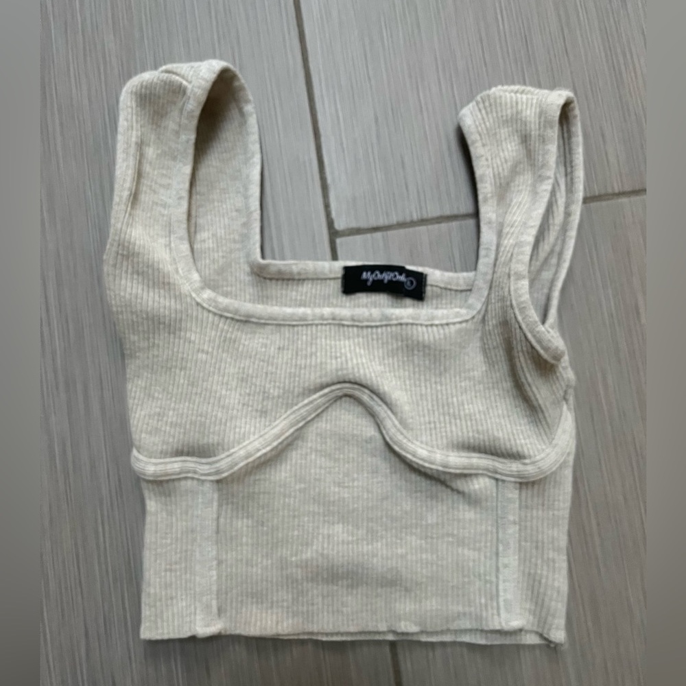 My outfit online ribbed crop top